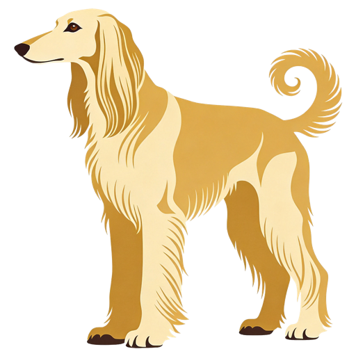 Afghan Hound silhouette at scale