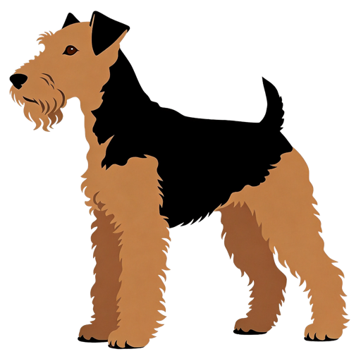 Airedale Terrier silhouette at scale
