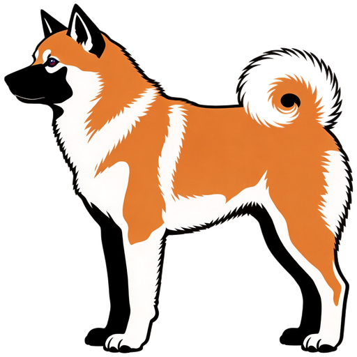 Akita silhouette at scale