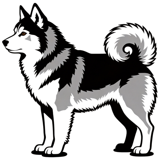 Alaskan Malamute silhouette at scale