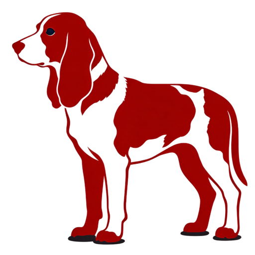 American English Coonhound silhouette at scale