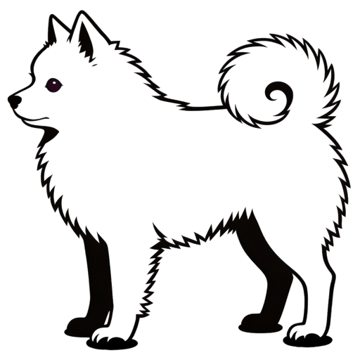 American Eskimo silhouette at scale