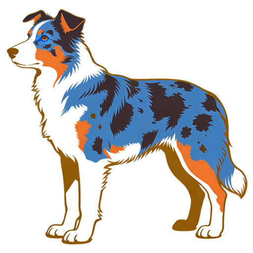 Australian Shepherd silhouette at scale
