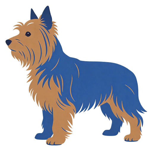 Australian Silky Terrier silhouette at scale