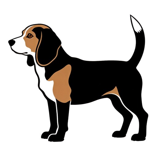 Beagle silhouette at scale
