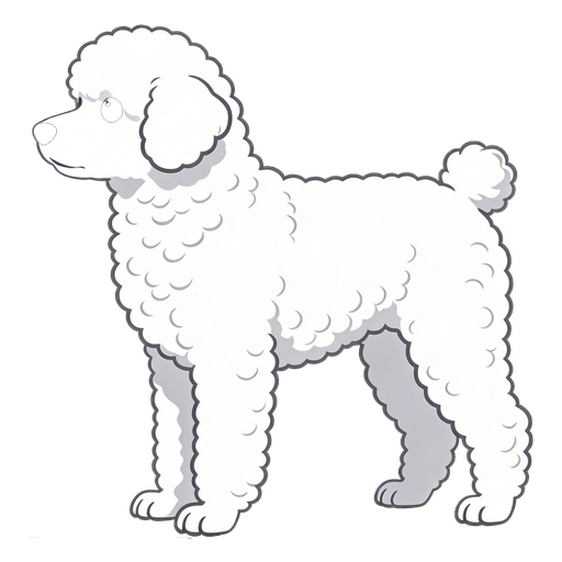 Bichon Frise silhouette at scale