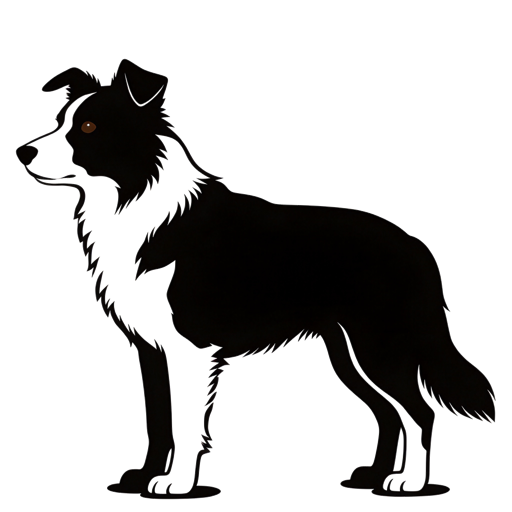 Border Collie silhouette at scale