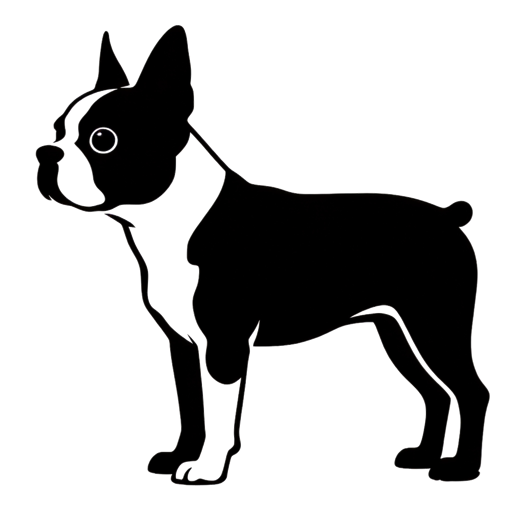 Boston Terrier silhouette at scale