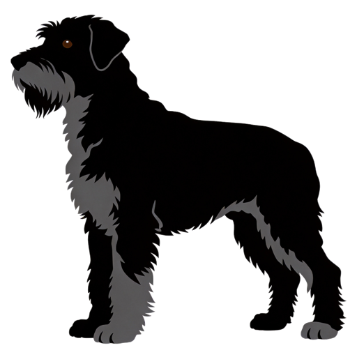 Bouvier des Flandres silhouette at scale