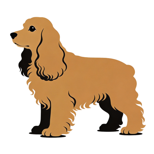 Cocker Spaniel silhouette at scale