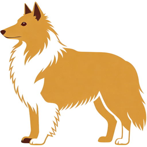 Collie silhouette at scale