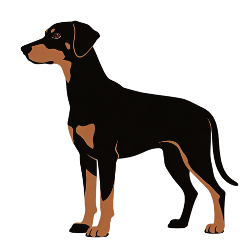 Doberman Pinscher silhouette at scale