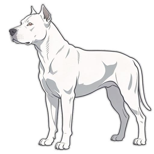 Dogo Argentino silhouette at scale