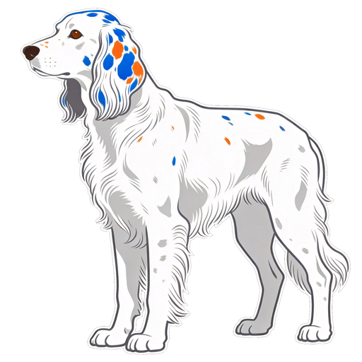 English Setter silhouette at scale