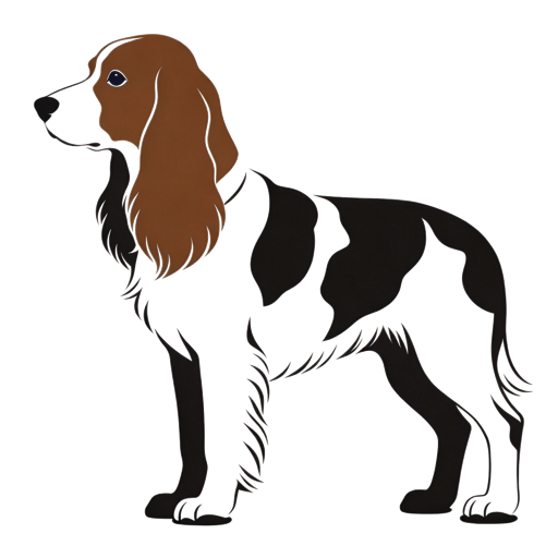 English Springer Spaniel silhouette at scale