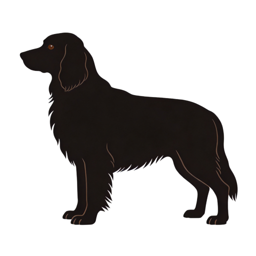 Flat-Coated Retriever silhouette at scale