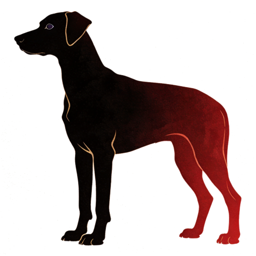German Pinscher silhouette at scale