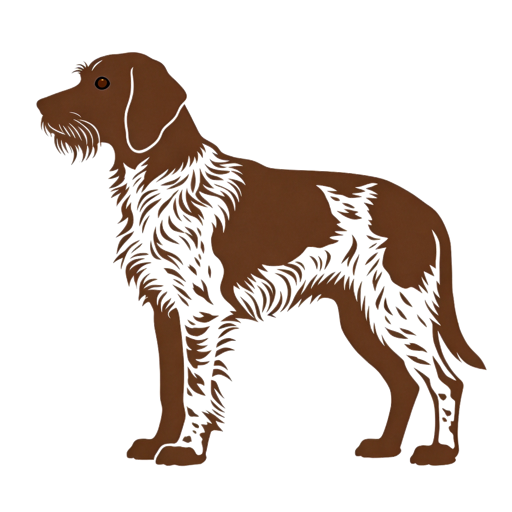 German Wirehaired Pointer silhouette at scale