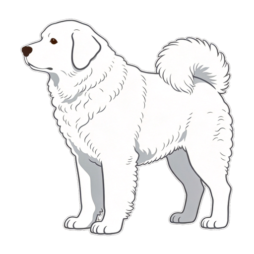 Great Pyrenees silhouette at scale