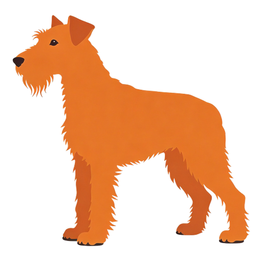 Irish Terrier silhouette at scale