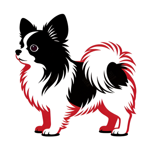 Japanese Chin silhouette at scale