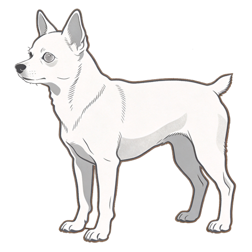 Japanese Terrier silhouette at scale
