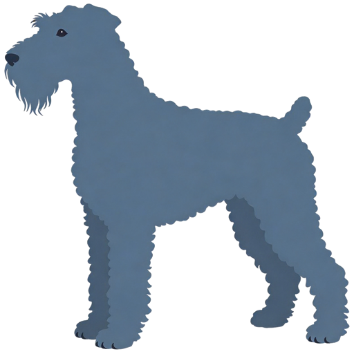Kerry Blue Terrier silhouette at scale