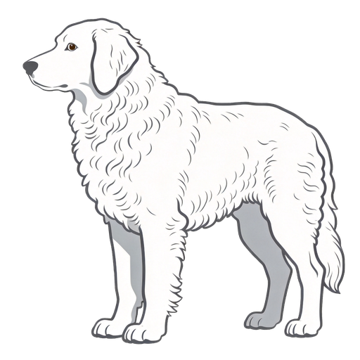 Maremma Sheepdog silhouette at scale