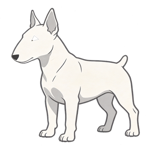 Miniature Bull Terrier silhouette at scale