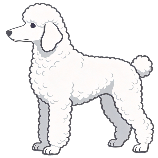 Miniature Poodle silhouette at scale