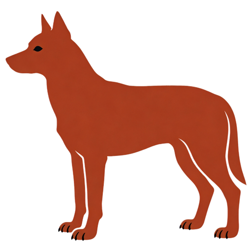 Norwegian Lundehund silhouette at scale