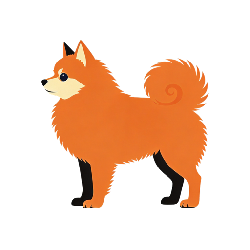 Pomeranian silhouette at scale
