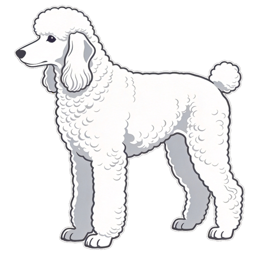 Poodle silhouette at scale