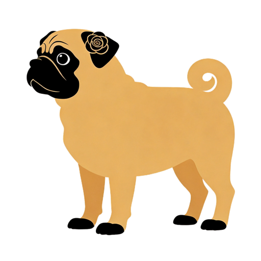 Pug silhouette at scale