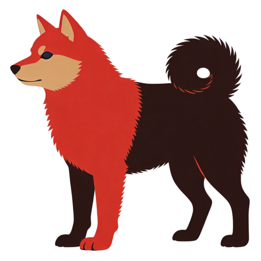 Shiba Inu silhouette at scale