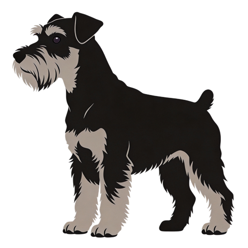 Standard Schnauzer silhouette at scale