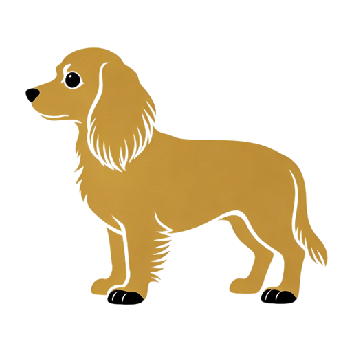 Tibetan Spaniel silhouette at scale