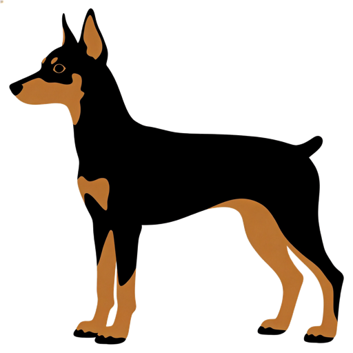 Toy Manchester Terrier silhouette at scale