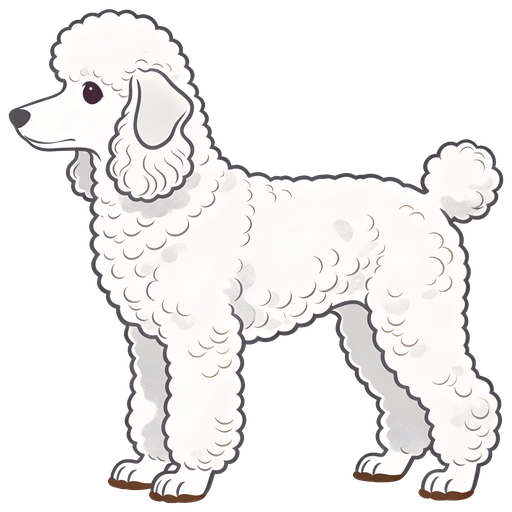 Toy Poodle silhouette at scale