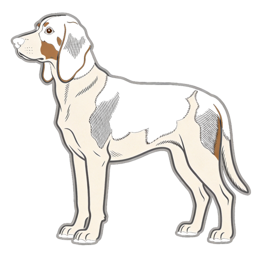 Treeing Walker Coonhound silhouette at scale